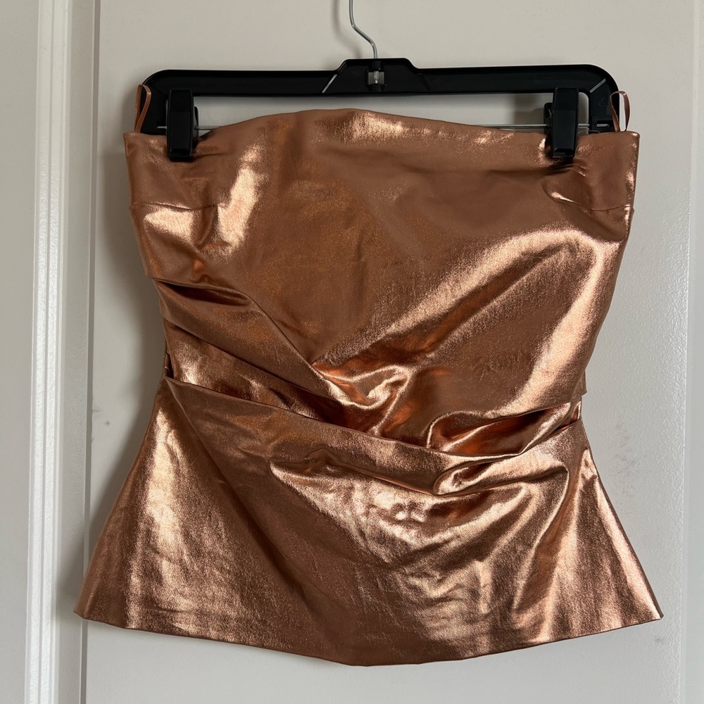 ZW Metallic Copper Bustier Top